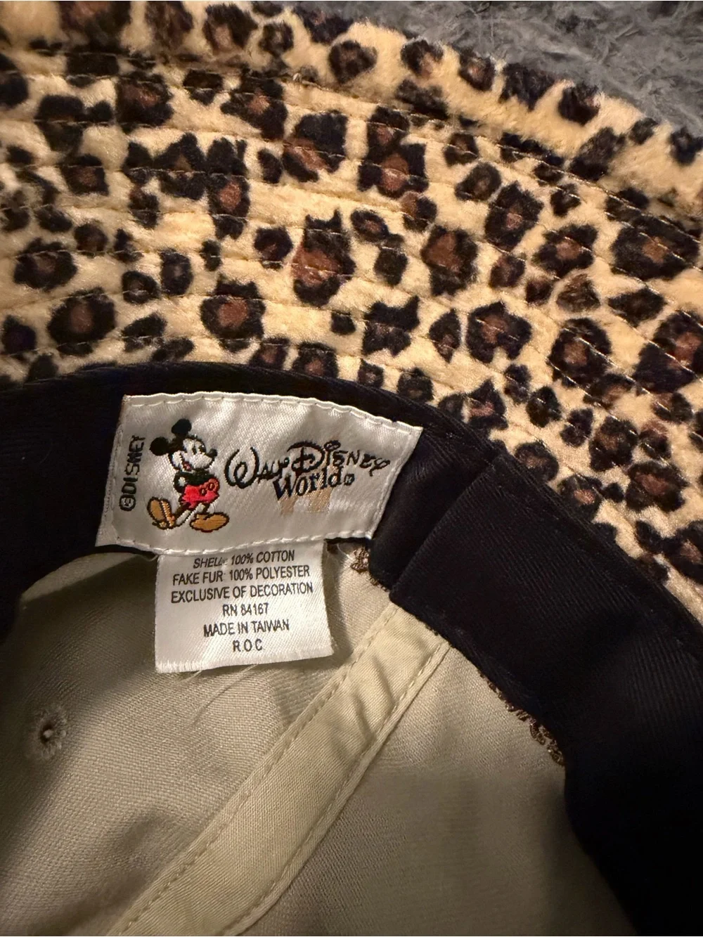 Walt Disney World Mickey Mouse Animal Kingdom Safari Hat Cheetah Print